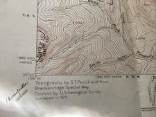 VINTAGE 1934 Dillon Quadrangle Colorado GEOLOGICAL SURVEY TOPO MAP TOPOGRAPHICAL