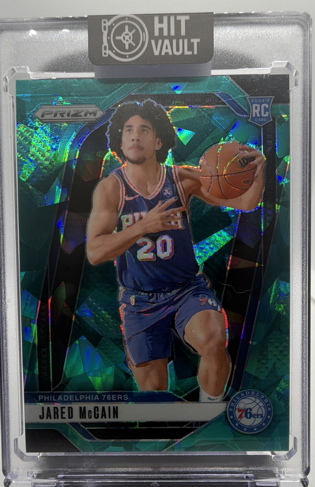 2024-25 Panini Prizm - Jared McCain #222 Teal Ice Prizm /225 (RC)