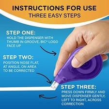 BIC WITE-OUT EZ CORRECT CORRECTION TAPE, 39.3 FT TAPE, PACK OF 4 MULTICOLOR
