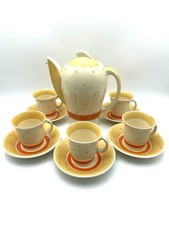 Susie Cooper Burslem Coffee Set 5 Cups Saucers Plus Coffee Pot Vintage