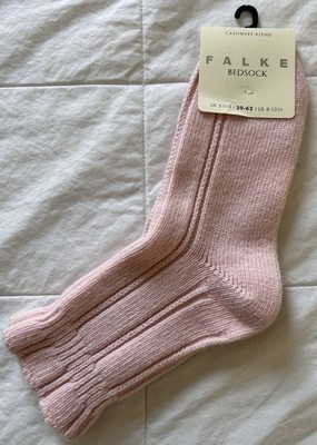 FALKE CASHMERE BLEND BED SOCKS-LO CUT-PINK SZ 8-10.5 WOMENS-GERMAN MADE-NWT