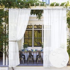 Outdoor Sheer Curtain for Patio Waterproof 2 Panels for Patio 54 X 84 Inch Long