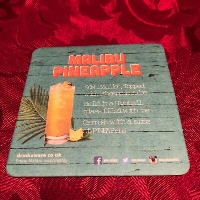 BREWERIANA - MALIBU - ADD SOME SUNSHINE - MALIBU & PINEAPPLE - BIERDECKEL - TABLETT 1
