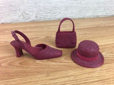 Willow Hall Miniature Bag Hat & Shoe Figurines In Red 