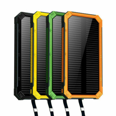 Solar Power Bank Waterproof Case Kit Dual USB Charger External Battery Flashligh