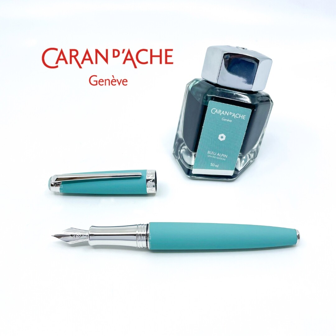 Caran d'Ache Leman Edition Alpine Blue 18K Fountain Pen ink gift