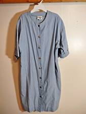 Brownstone Women's 18 Blue Button Dress Vintage