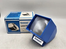 Vintage Azmacort WideViewer 2x2" Slide Viewer - Blue Plastic - NOS In Box