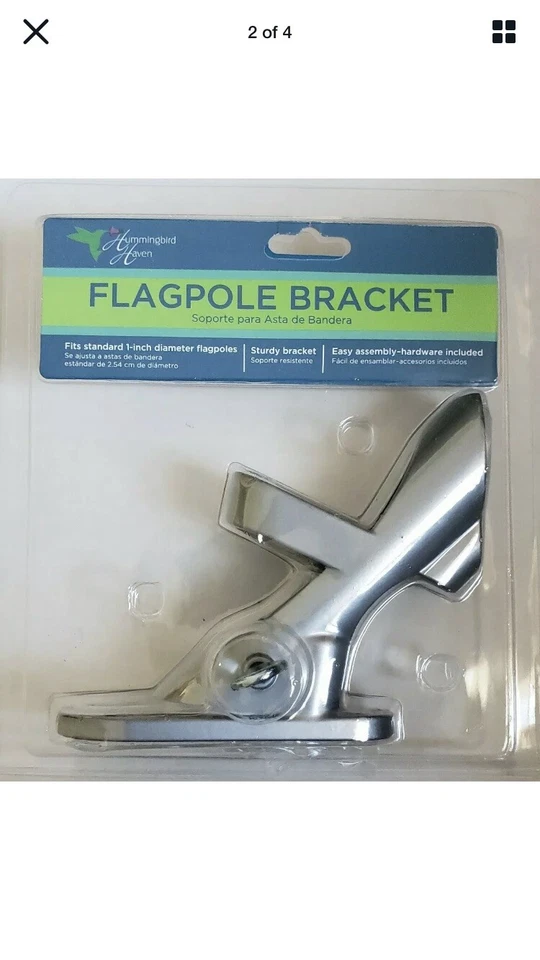 1 soporte de asta de bandera de aluminio para postes de bandera estándar de 1 pulgada montaje en pared plateado Foto 2 de 4