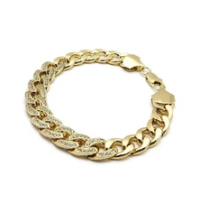 Women Half Stone Filled 12mm 10",11",12" Cuban Chain Anklet Ankle Bracelet RAK78