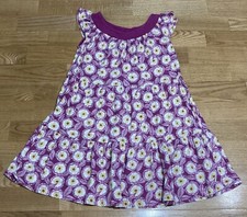 Girls Tea Collection Raspberry Colored Dress w/Yellow & White Flowers Size 7