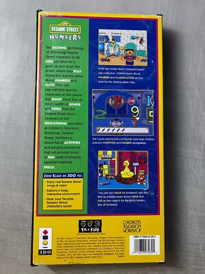 Sesame Street Numbers 3DO 1994 Panasonic CIB Complete