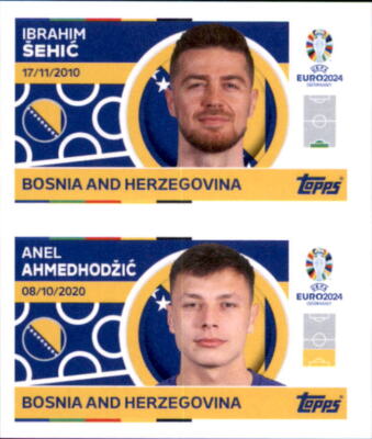 Topps EURO EM 2024 Sticker BIH 2+BIH 3 - Ibrahim Sehic/Anel Ahmedhodzic