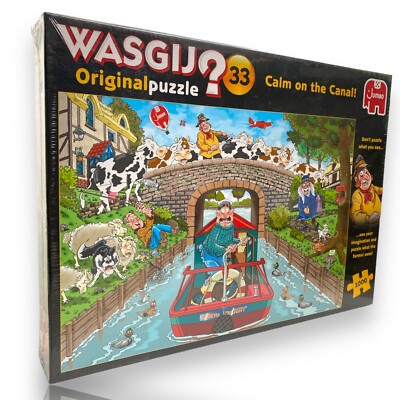 Jumbo | Wasgij Original 33 - Ruhe am Kanal! Puzzle Puzzlespiel 1000 Wimmelbild