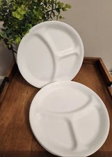 Corelle Winter Frost White 3-section Divided Dinner Plates 10¼" Lot of 4 NICE!