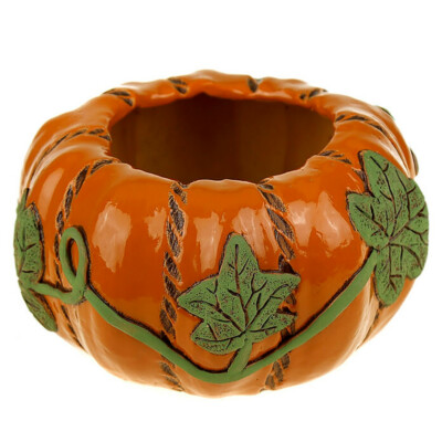 Pumpkin Planter Ceramic Plants Pot Halloween / Fall Decor , Handmade,  7x4''