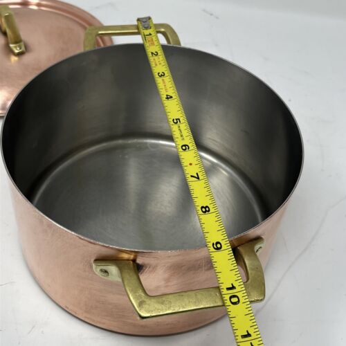 Paul Revere Limited Edition Copper 2 Quart Casserole Pan W/Lid Brass Handle - Picture 22 of 22
