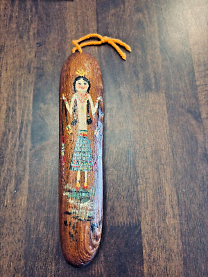 Driftwood Lake Supervisor Handpainted Native American Art Artwork 11 In Long
