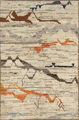 Luxury Hand-Knotted Moroccan Rug Modern Decor 4x6 ft