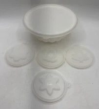 Vintage Tupperware Jell-n-Serve Jello Mold Tray 4 Lid Designs