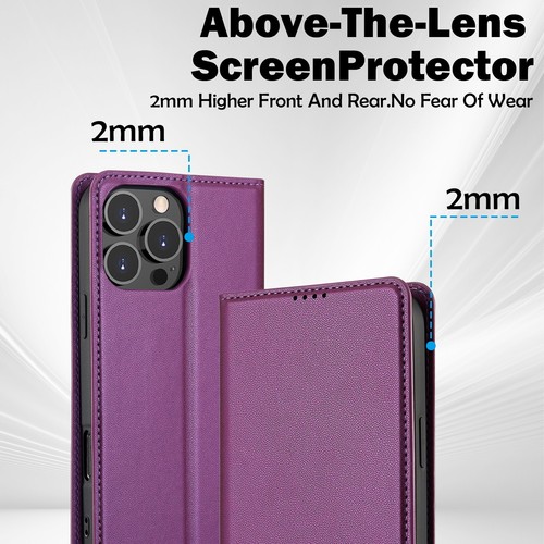 For iphone 16 15 Pro Max 14 13 12 11 XS/X Wallet Phone Case Magnetic Flip Cover - Picture 52 of 62