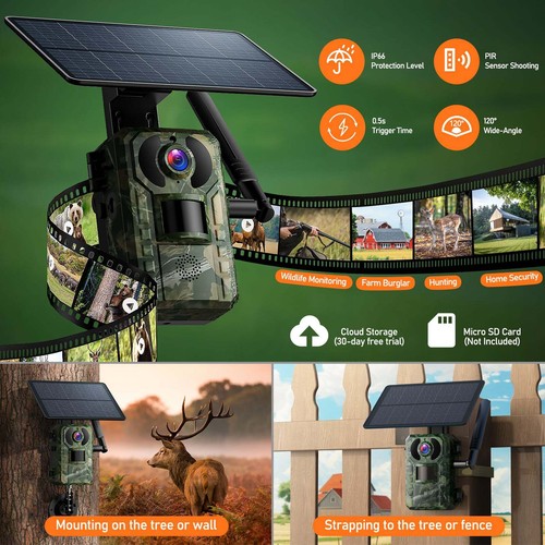 Campark Solar Trail Camera 15MP 4G 2.5K Wildlife Hunting NightVision No Glow APP - Picture 7 of 9