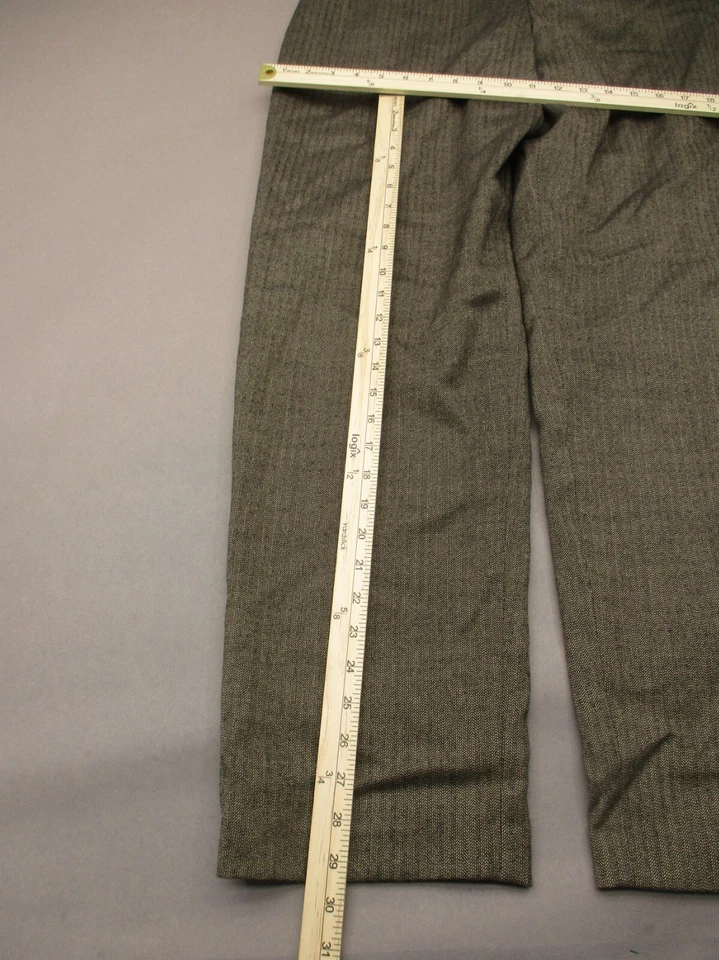 NUEVO CON ETIQUETAS APT. Pantalones chinos para mujer talla 16 marrón mezcla de lana cremallera frente plano 770 Foto 4 de 4