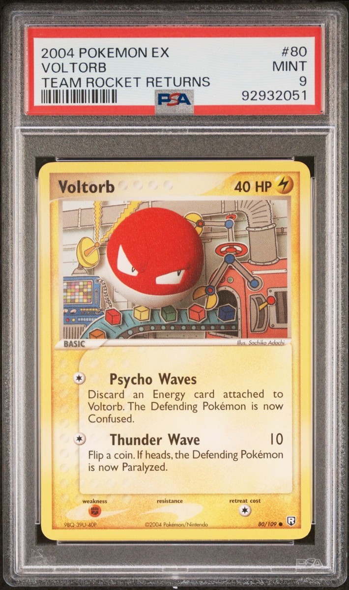 PSA 9 MINT Voltorb 80/109 EX Team Rocket Returns 2004 Pokemon Card PSA 9 MINT Voltorb 80/109 EX Team Rocket Returns 2004 Pokemon Card