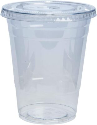 100 Set Clear Plastic Cups with lids and straws | eBay