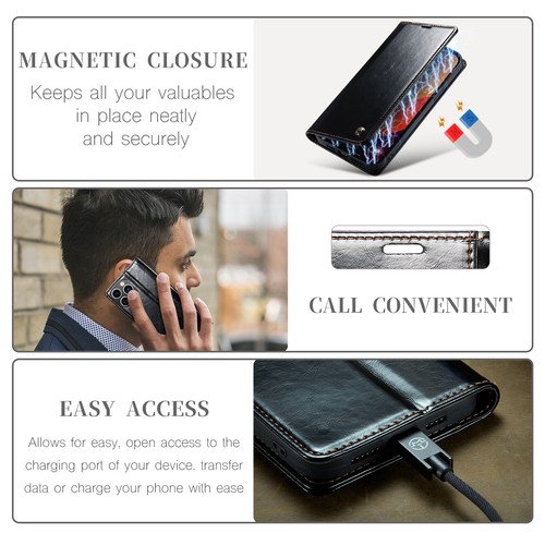 Funda de Cuero para iPhone 16 15 Pro Max 14/13/12/11 Abatible Billetera Soporte Teléfono Estuche - Imagen 20 de 60