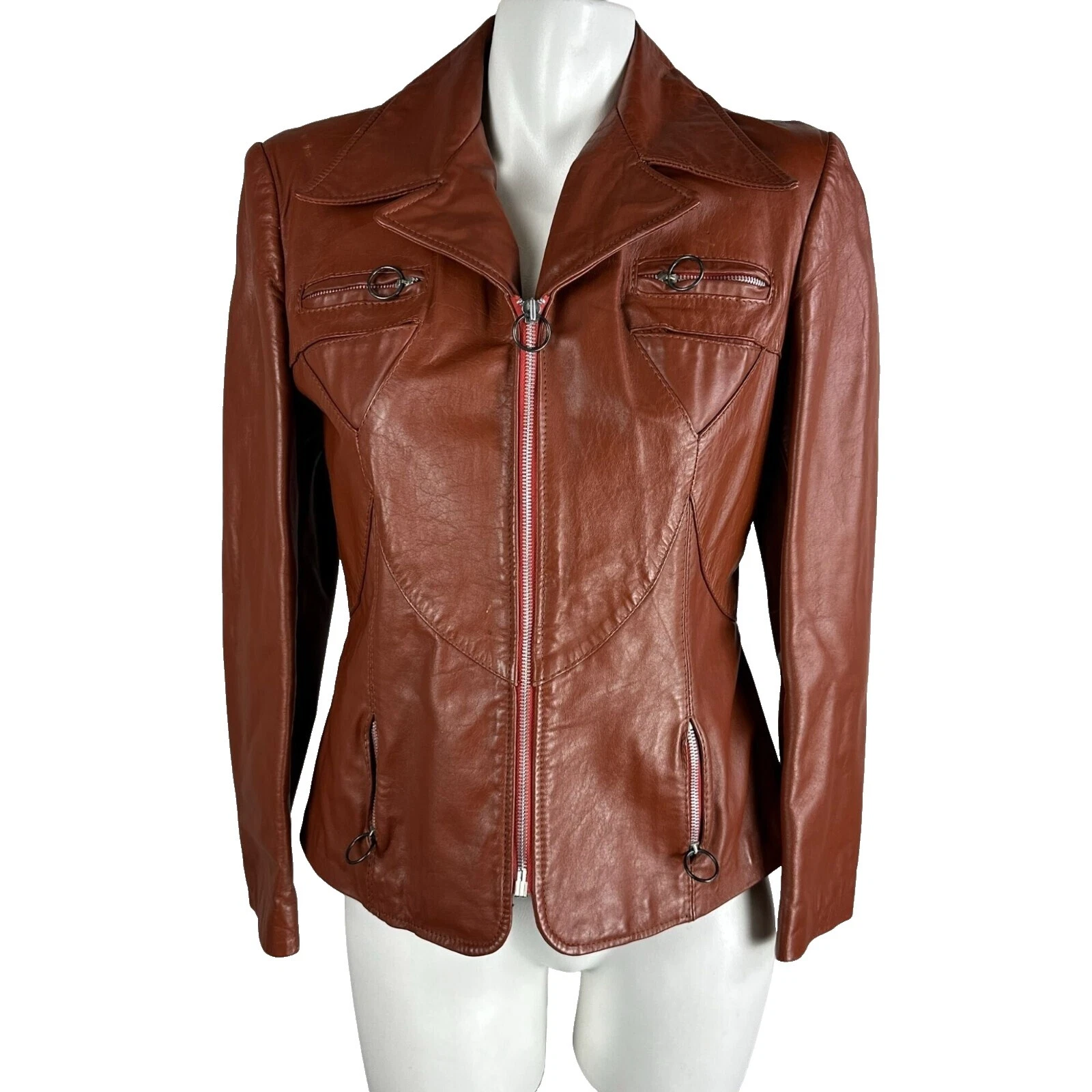 Ropa vintage de cuero de discoteca 1970s para Mujer