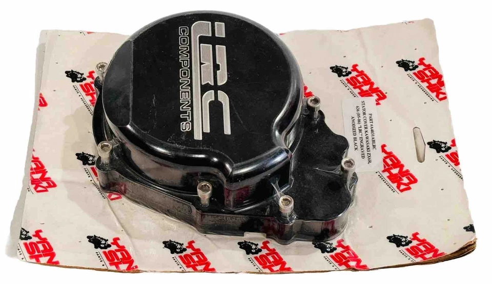 Cubierta de estator LRC grabada en aluminio negro Billet Yana Shiki para Kawasaki ZX-6R Foto 2 de 2