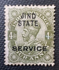 1914 JIND STATE opt INDIA Official SERVICE with stop! KGV 4a MNG SG# O40 I6329
