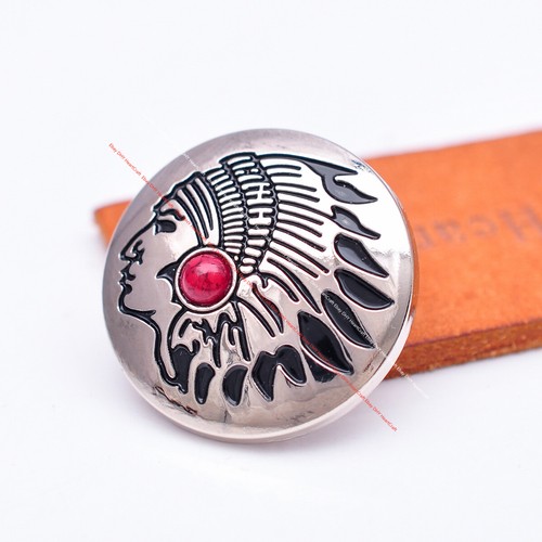 10X Indian Chief Turquoise Leathercraft Concho Clothes Connector Sewing Button - Picture 23 of 51
