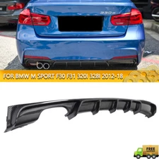 Carbon Print Rear Bumper Diffuser Lip For BMW M Sport F30 F31 320i 328i 2012-18