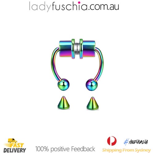 Fake Piercing Nose Ring Alloy Nose Piercing Hoop Septum Clips Fashion Magnetic - Picture 10 of 13
