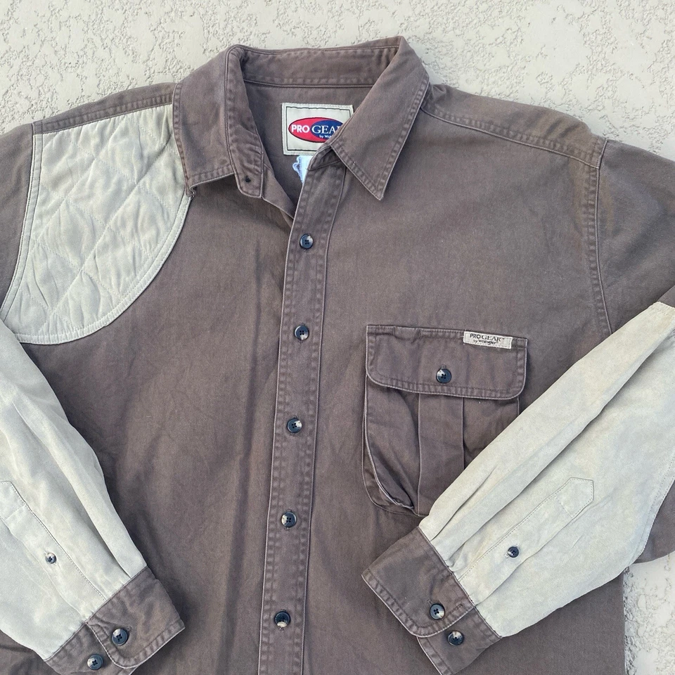 Camisa de tiro Progear by Wrangler almohadilla para el hombro marrón talla XL 17-17 1/2 Foto 2 de 4