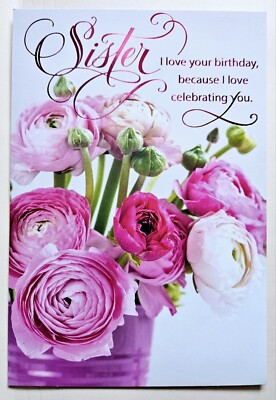 Happy Birthday, Sister/ Greeting Card Large Format (incl. Envelope 5.5×8'')