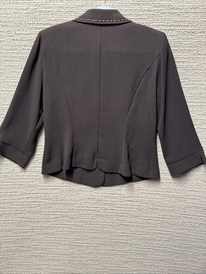 Blazer Mujer Marrón Muesca Solapa Talla 12 A Medida 3 Botones Carrera Ropa de Oficina Elegante Foto 2 de 4