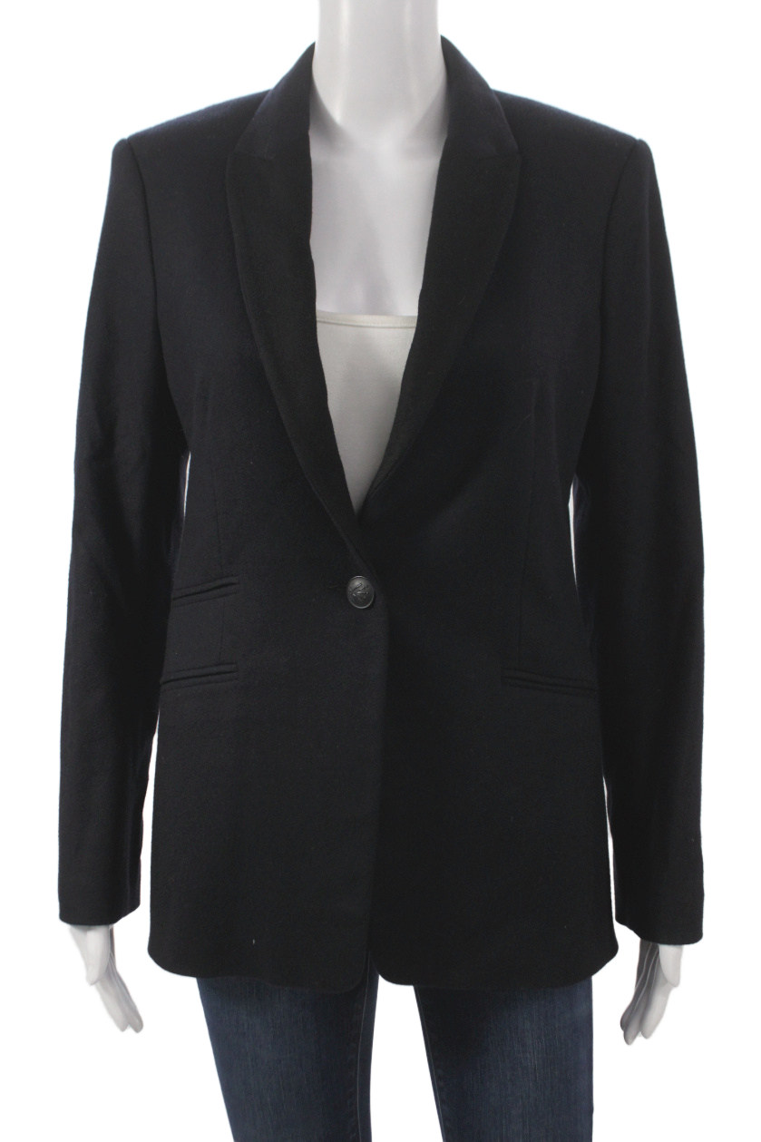 Rag & Bone Women Basic Jacket Black Wool Button Long Sleeve Size 2