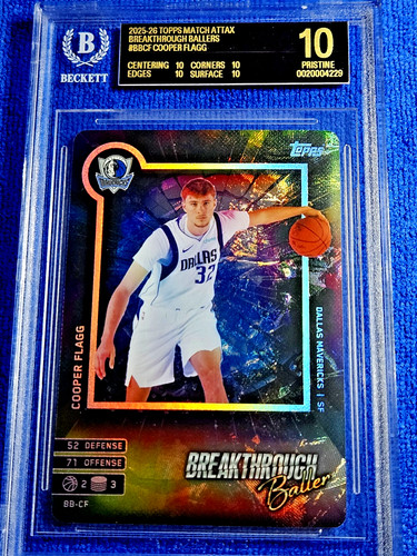 2025 Topps Match Attax RC Cooper Flagg Rookie Holofoil SP BGS 10 BLACK LABEL 💣