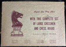 Drueke & Sons Chess Primer / Original Box / Wooden Board & Pieces / #10050