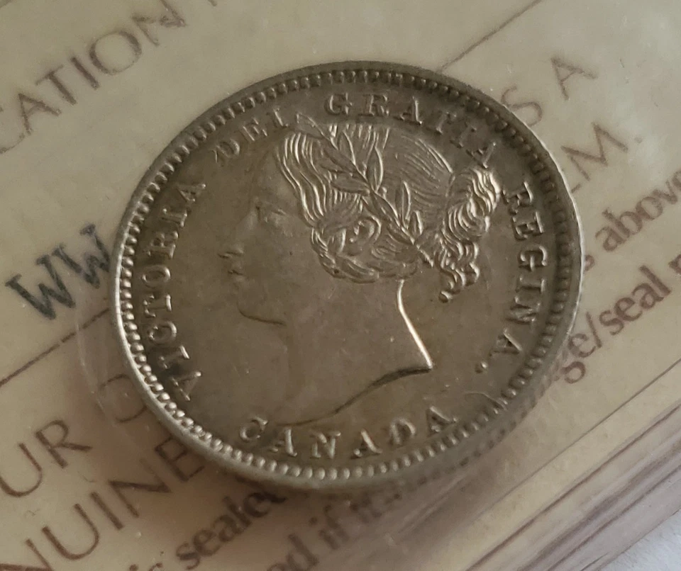 1894 CANADA SILVER 10 CENTS - ICCS EF-40 OBVERSE 6; RIM DAMAGE - DIME - Image 4 of 4