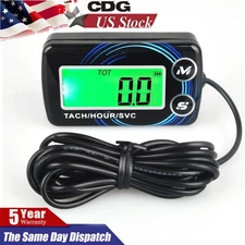 Digital Tachometer Tach Hour Meter Gas Engine Maintenance for 2/4 Stroke Engine*