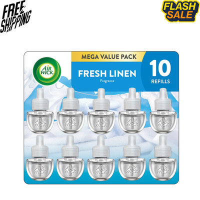 Air Wick Plug-In Fresh Linen Scented Oil Air Freshener Refills 10 Count
