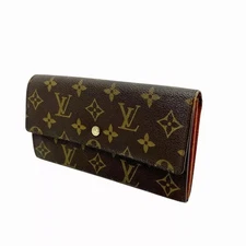 Louis Vuitton Monogram Portefeiulle Sarah Long Bifold Wallet Brown