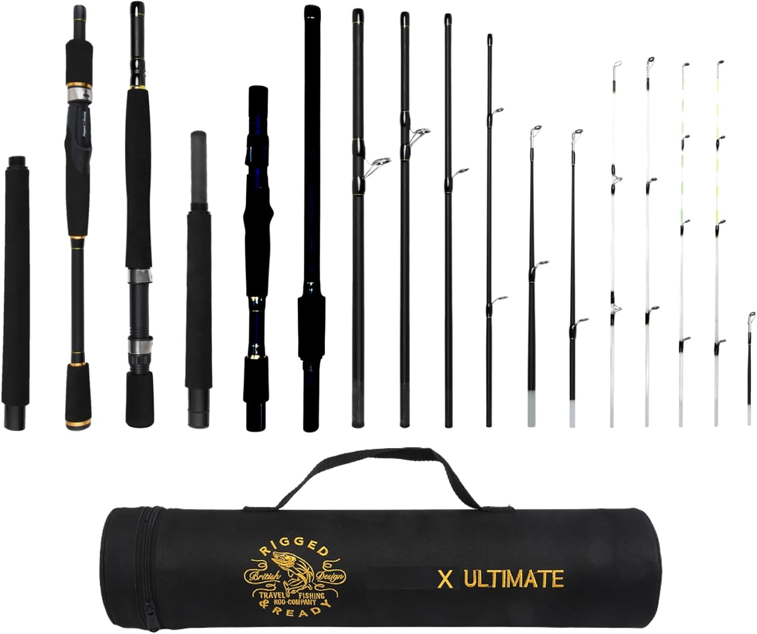 Modular Travel Fishing Rod Kit with Interchangeable Tips, Spin & Fly