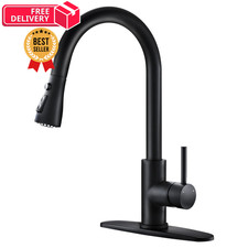 Black Kitchen Faucets with Pull Down Sprayer Sink Faucet B -