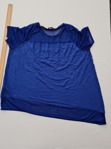 Ladies Top So Fabulous Size 26 Asymetric Blue Sheer Shoulders 30091 - Picture 15 of 16