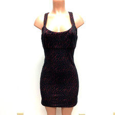 Free People Womens Black Pink Animal Print Sleeveless Racerback Tank Dress M